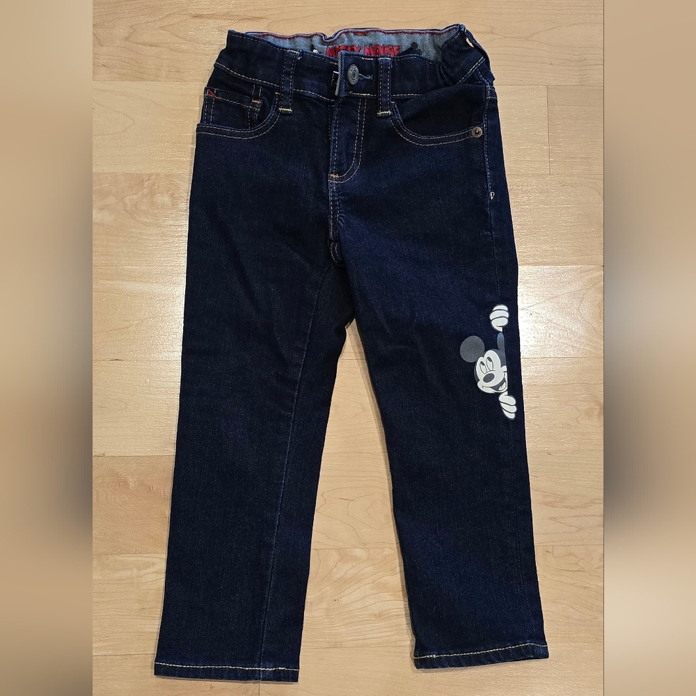 Disney Kids Dark Blue Jeans with Mickey Mouse Design